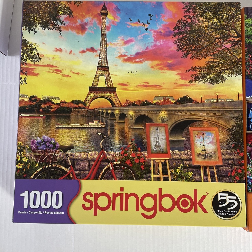 Springbok 1000 Piece Puzzles Paris Sunset Paris Street Life - Picture 2 of 7